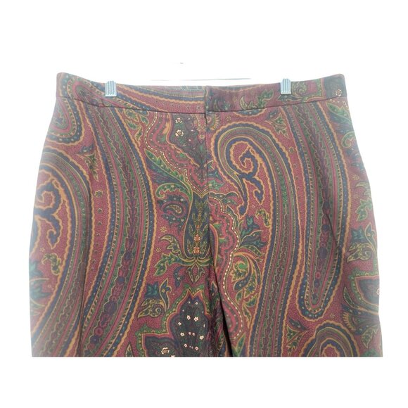 Vintage Ralph Lauren Velour Paisley Pants Womens Size 12 Wimsigoth Grunge 90s - Picture 4 of 16